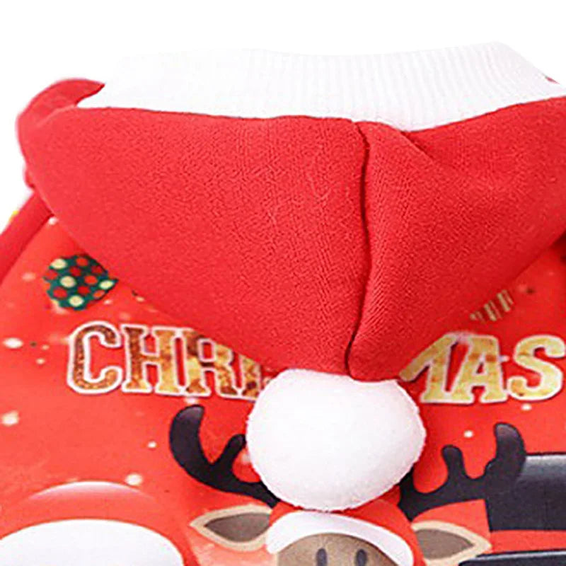 Christmas Dog Coat Sweater Pet Clothes Warm Hoodies for Small Medium Dogs Chihuahua New Year Costume