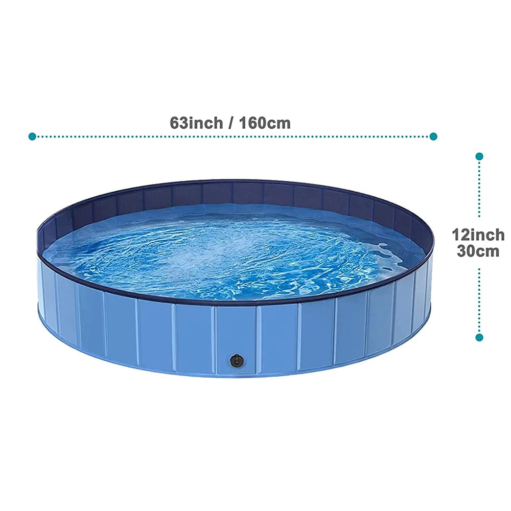 Portable Dog Swimming Pool Bathing Tub for Large Dogs Scratch Resistant Foldable Plastic Pool