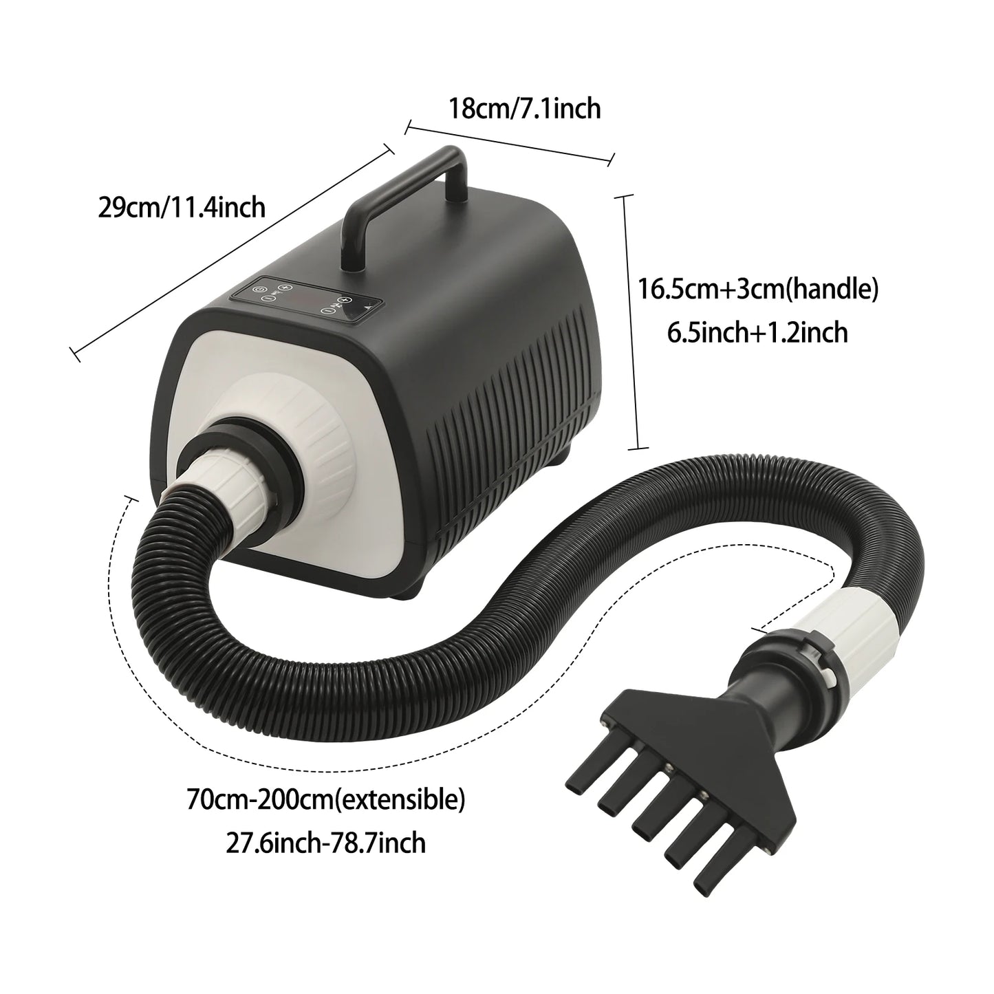 Professional Pet Hair Dryer for Dogs & Cats, 2100W High-Speed Blower, Adjustable Temp & 9 Speed Settings, with LED Display