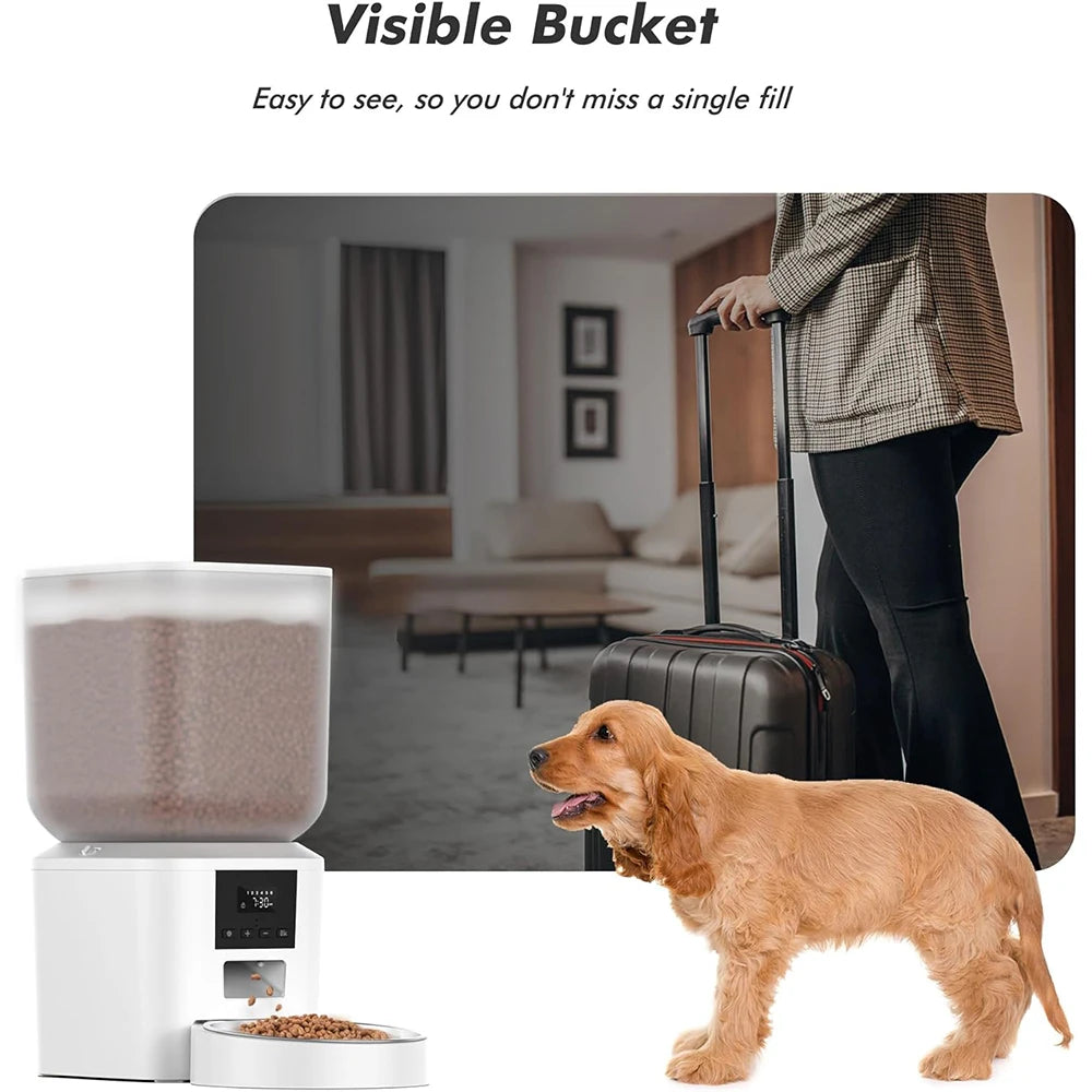 271 Ounce Automatic Dog Feeder with Key Control Stainless Steel Large Capacity Furpipi Smart Pet Food Dispenser