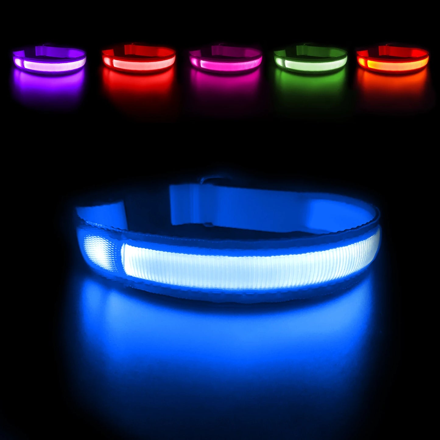 Masbrill Led Dog Collar Luminous Pet Supplies Waterproof Safety Glow Necklace Flashing Light Up Collars Accessories