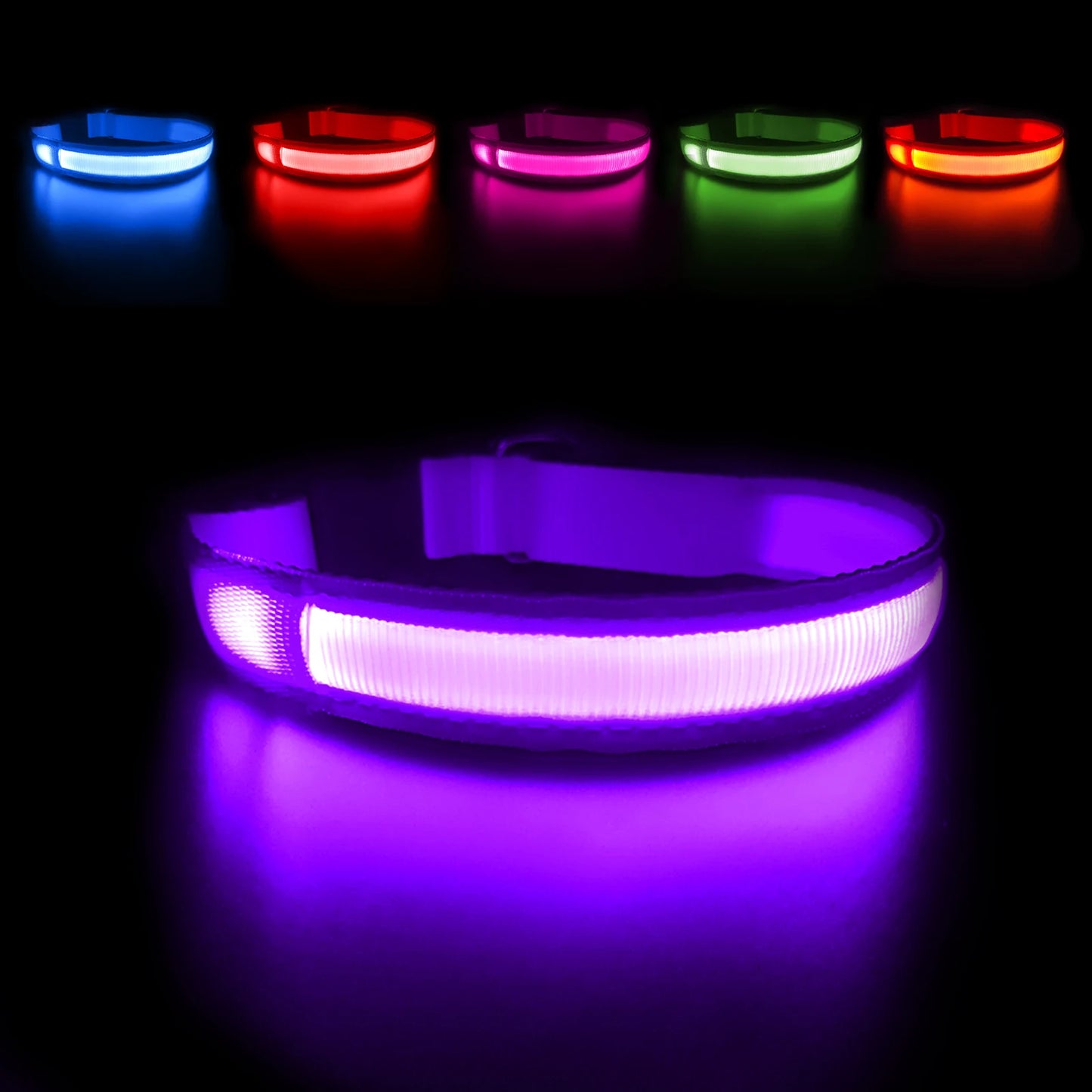 Masbrill Led Dog Collar Luminous Pet Supplies Waterproof Safety Glow Necklace Flashing Light Up Collars Accessories
