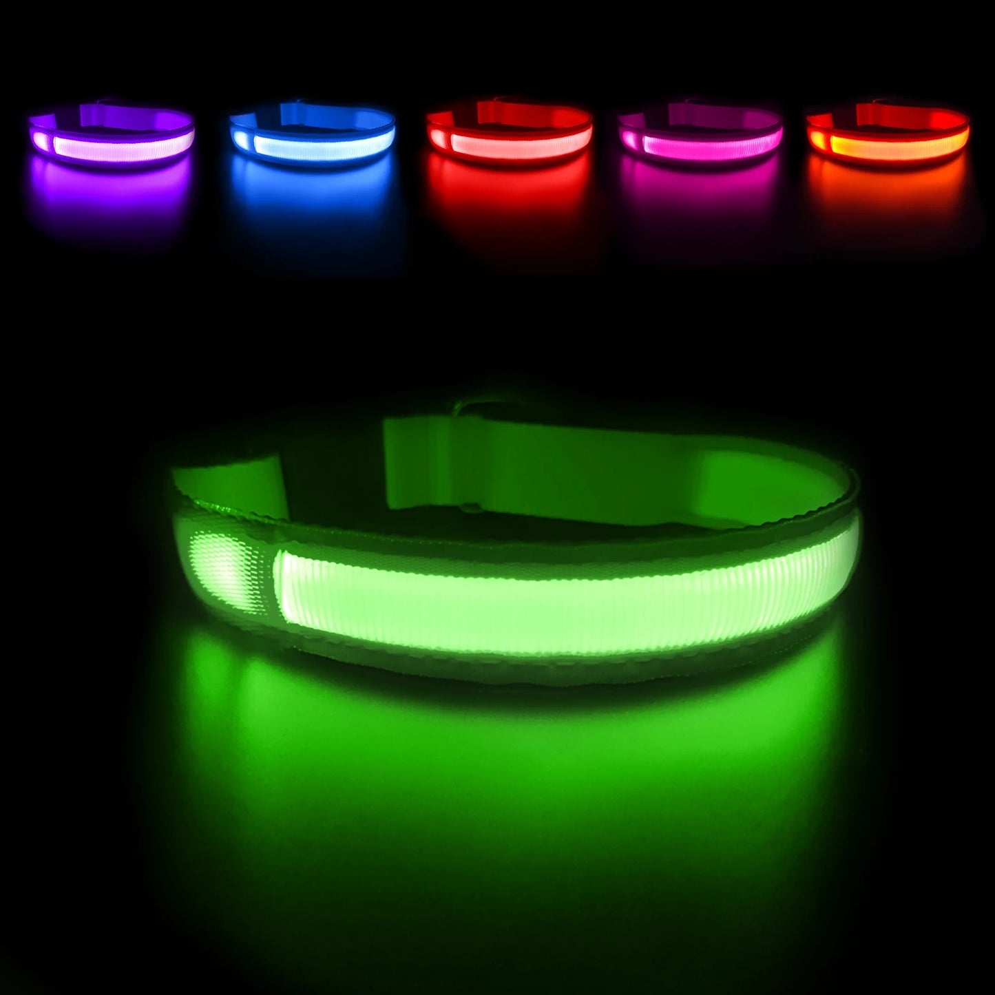 Masbrill Led Dog Collar Luminous Pet Supplies Waterproof Safety Glow Necklace Flashing Light Up Collars Accessories