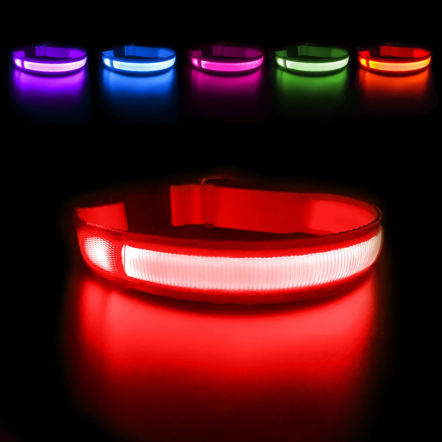Masbrill Led Dog Collar Luminous Pet Supplies Waterproof Safety Glow Necklace Flashing Light Up Collars Accessories