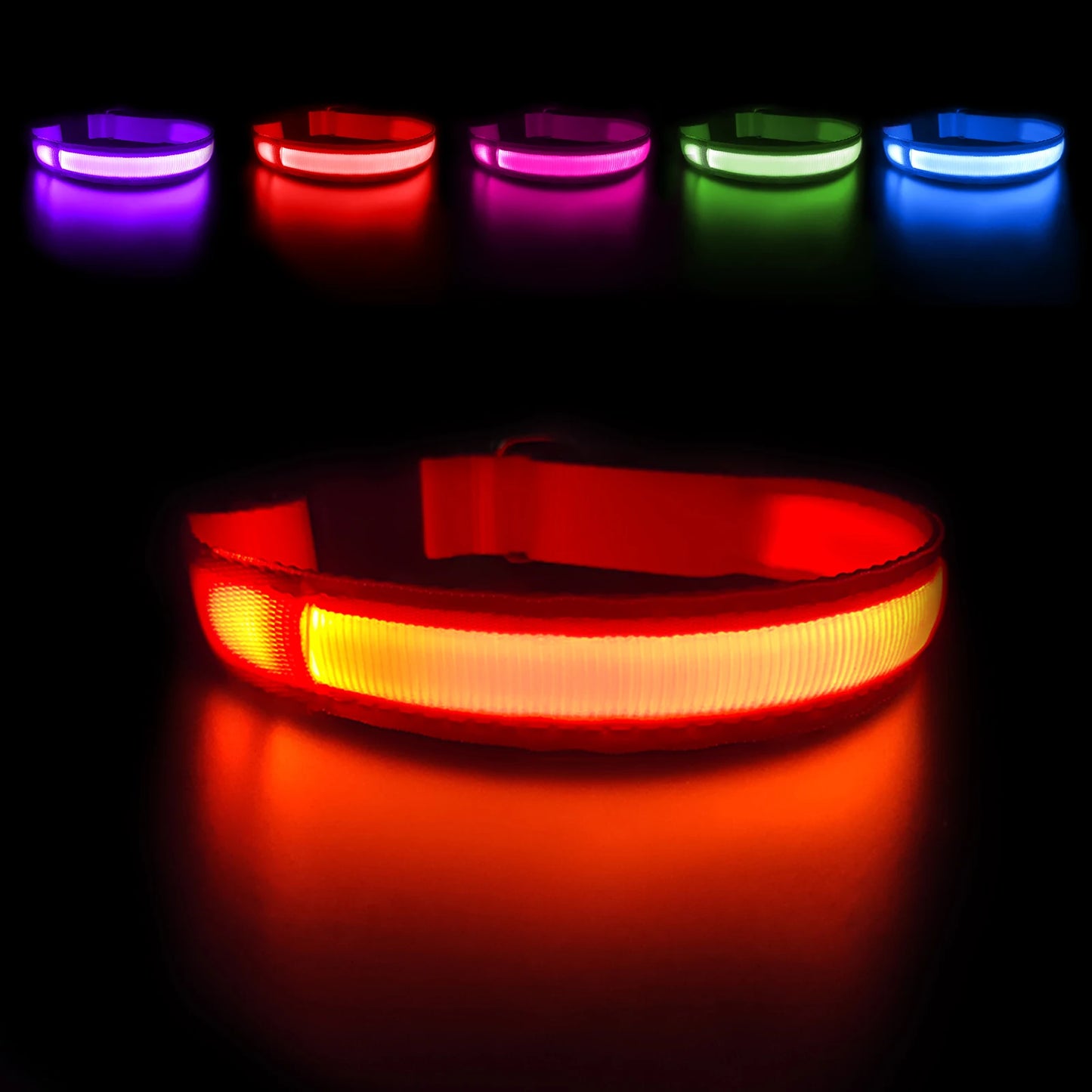 Masbrill Led Dog Collar Luminous Pet Supplies Waterproof Safety Glow Necklace Flashing Light Up Collars Accessories