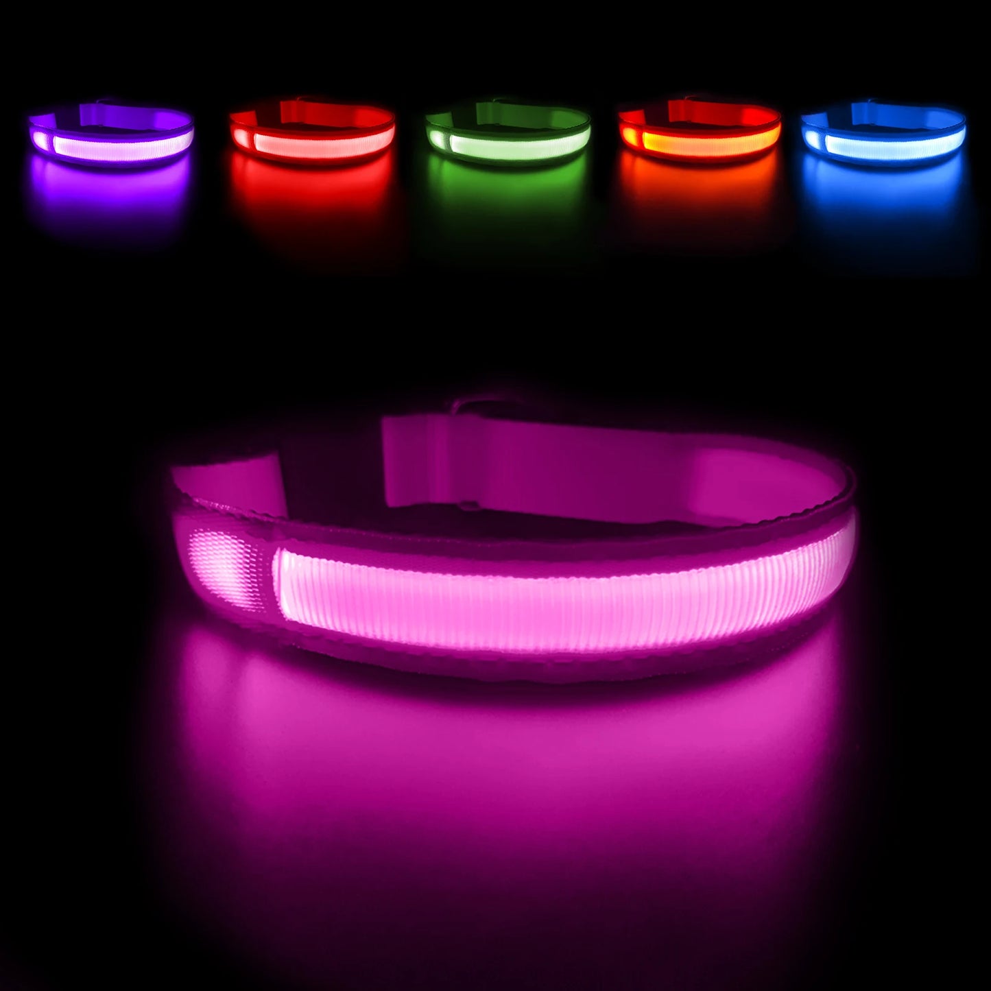 Masbrill Led Dog Collar Luminous Pet Supplies Waterproof Safety Glow Necklace Flashing Light Up Collars Accessories