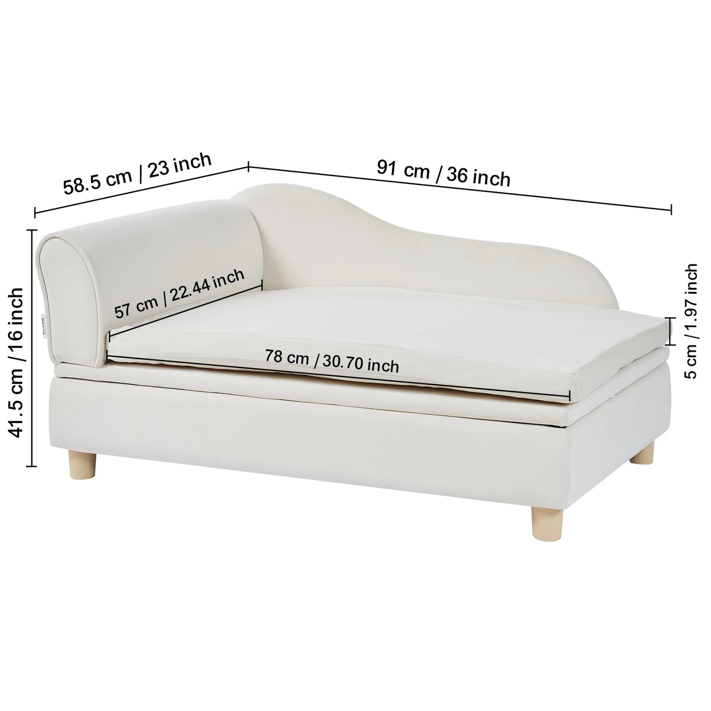 VEVOR Pet Sofa Dog Couch for Medium Sized Dogs and Cats Soft Velvety Dog Sofa Bed for Living Room or Bedroom