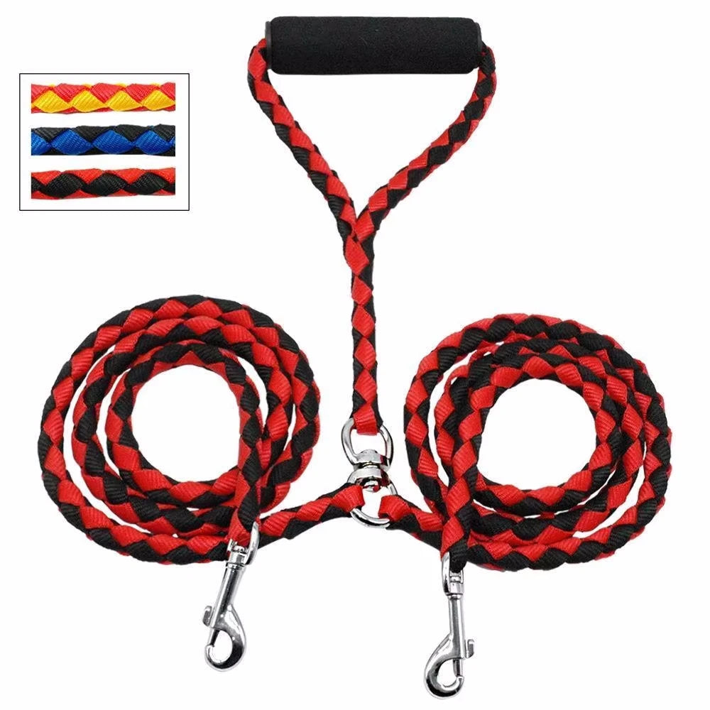 Pet Double Leash 360 Degree Rotation Knotless Pet Walking Leash With Double End Dog Walking Leash Nylon Free Safe Traction Ropes