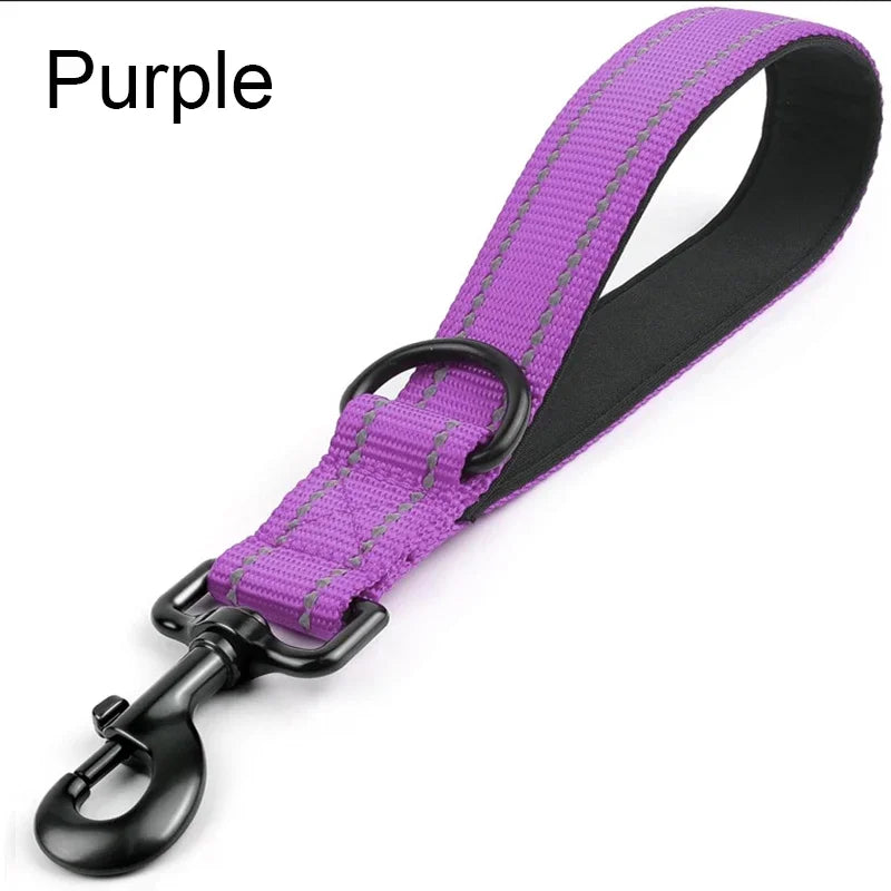 Dog Leash 30 45 60cm Short Nylon Leash for Large Dogs Walking with Zinc Alloy Lock Lockable 360 Degree Rotation