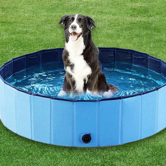 Portable Dog Swimming Pool Bathing Tub for Large Dogs Scratch Resistant Foldable Plastic Pool