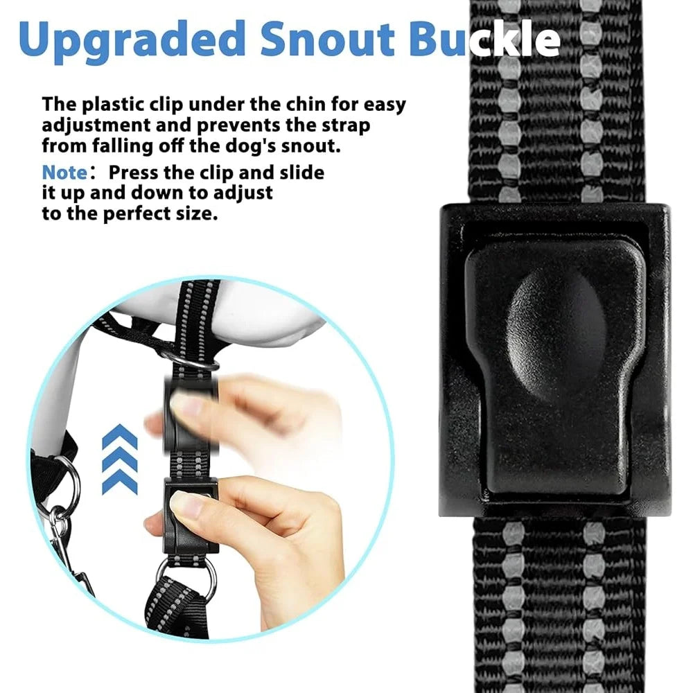 Soft Dog Head Collar No Pull Adjustable Training Halter Padded Safety Nose Leash Reflective Durable Head Harness Medium Large