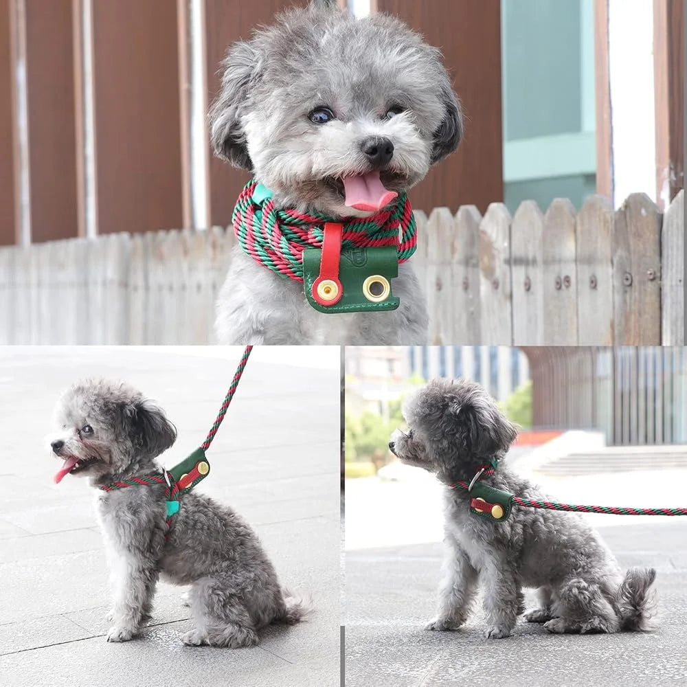 Slip Lead Dog Leash Set No Pull Harness Gentle Collar Training Rope Adjustable Pet Walking Scarf Multi Functional Leash
