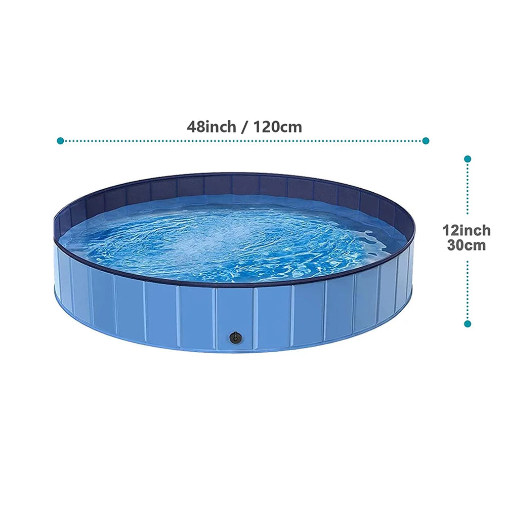 Portable Dog Swimming Pool Bathing Tub for Large Dogs Scratch Resistant Foldable Plastic Pool