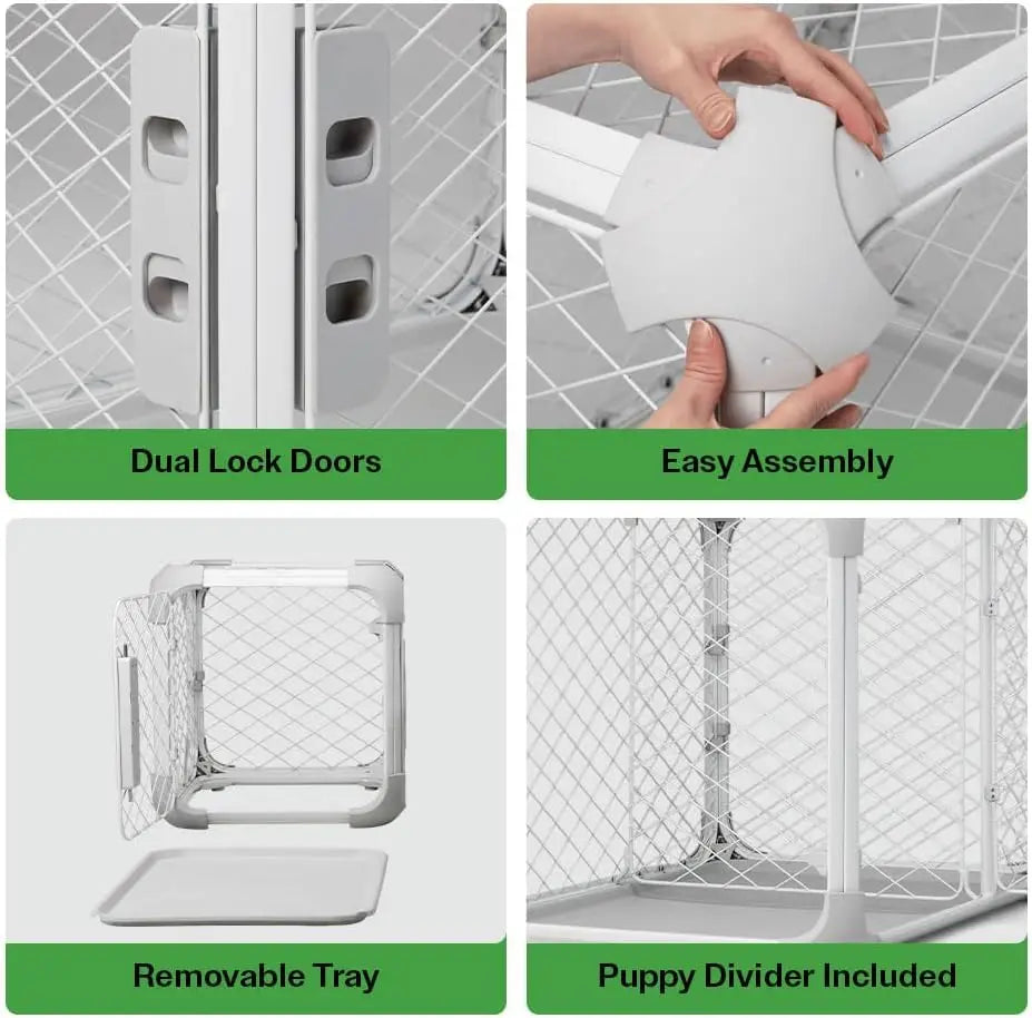 Diggs Evolv Dog Crate I Strong and Modular Design I Sturdy Playpen Paw Safe Mesh Built to Last for Puppies and Canines