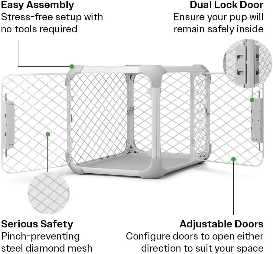 Diggs Evolv Dog Crate I Strong and Modular Design I Sturdy Playpen Paw Safe Mesh Built to Last for Puppies and Canines