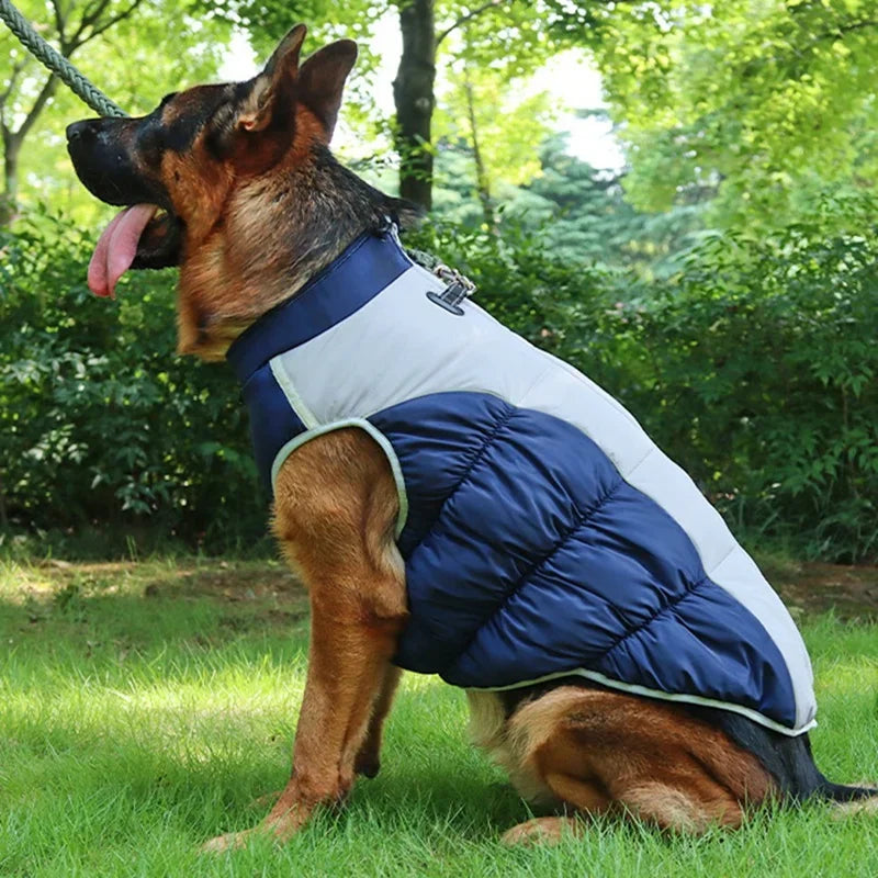 Winter Dog Coat With Reflective Strip Waterproof Windproof Thick Padded Vest For Dogs XL To 6XL