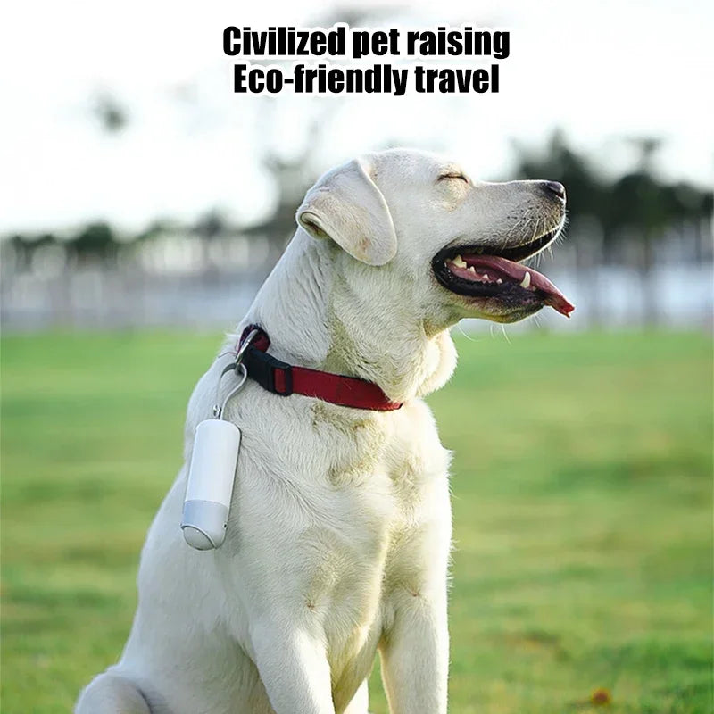 Running Night Light Poop Bags Dispenser with USB Rechargeable Flashlight Attaches to Dog Leash