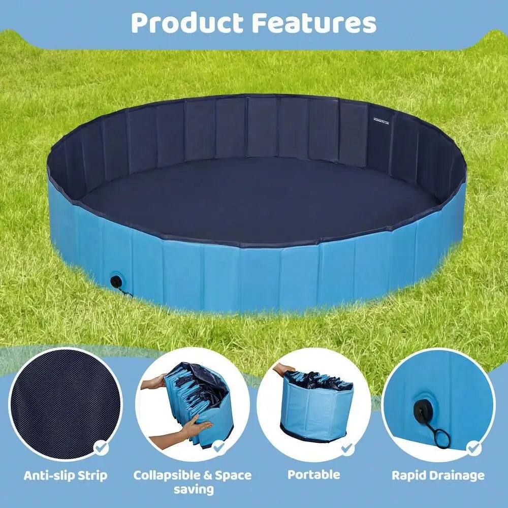Foldable Dog Bath Pool Plastic Bathtub for Pets Portable and Space Saving