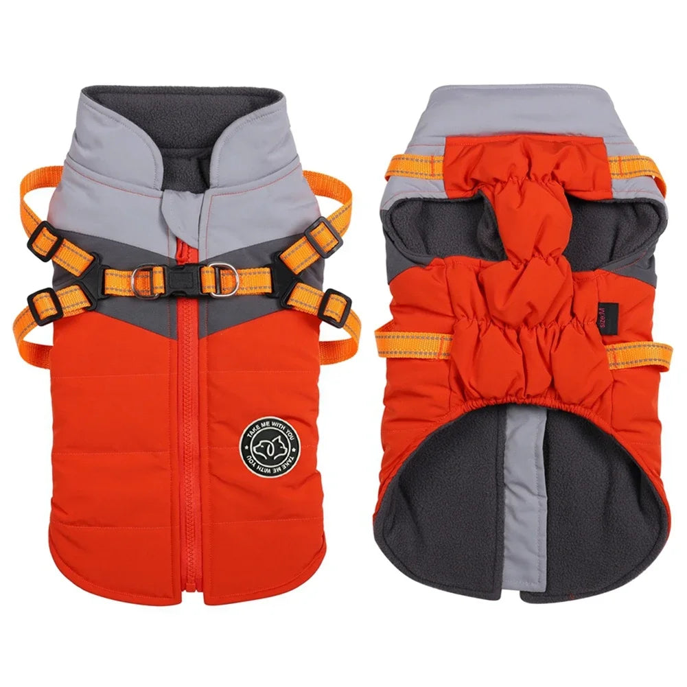 Winter Dog Harness Vest for Small Dogs Waterproof Warm Jacket for Shih Tzu Chihuahua Pug