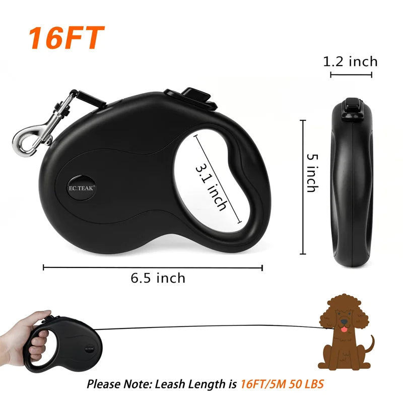 Automatic Retractable Dog Leash for All Breeds Lightweight Durable Pet Walking Tool