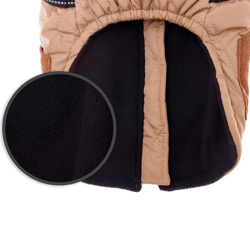 Winter Dog Clothes Zippered Harness Dog Coat Warm Pet Clothing Small Medium Dogs Jacket Chihuahua French Bulldog Coat Costume