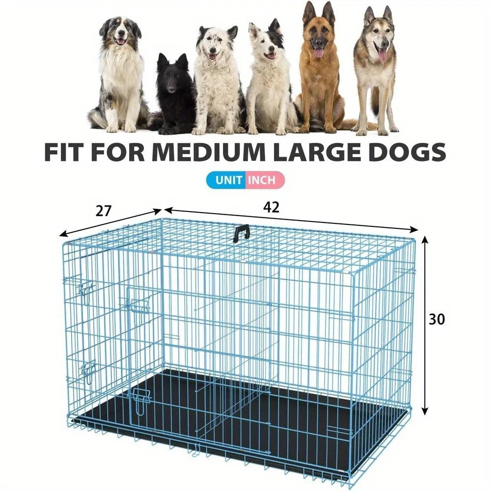 Folding Wire Kennel for Large Dog Crate with Heavy Duty Slide Bolt Latches