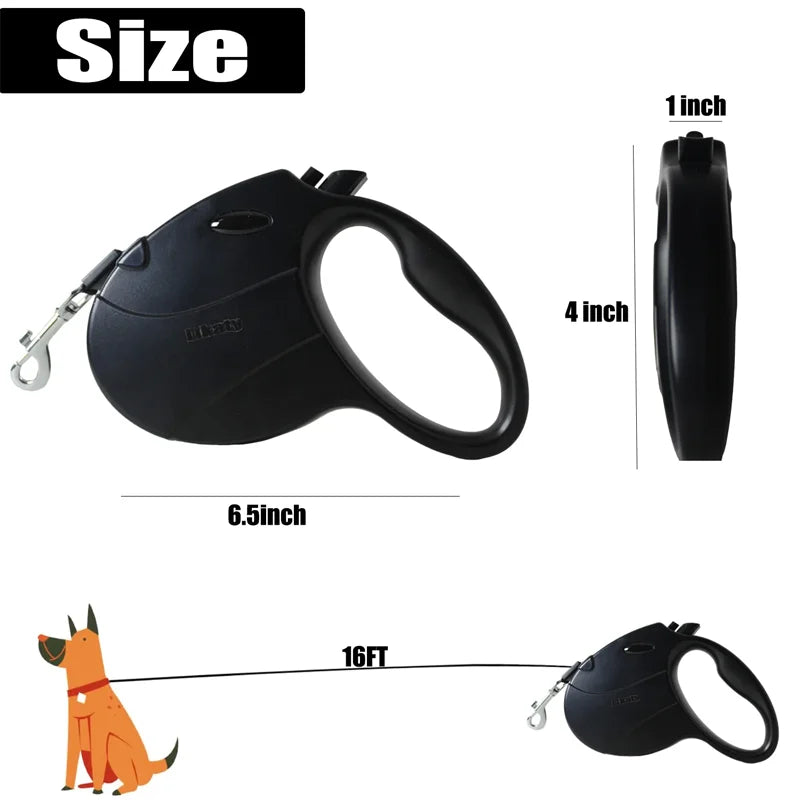 Automatic Retractable Dog Leash for All Breeds Lightweight Durable Pet Walking Tool