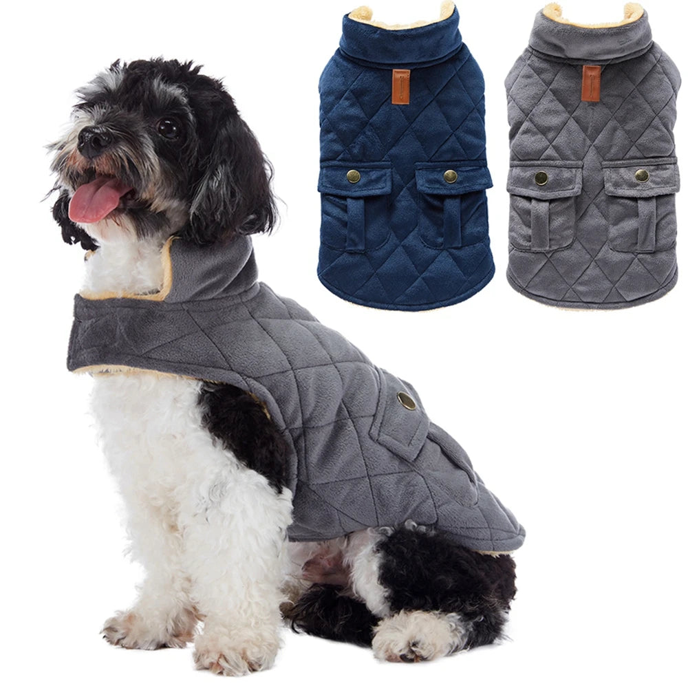 Autumn Winter Warm Dog Clothes High Collar Puppy Dog Coat Jacket Soft Fleece Clothing for Small Medium Dogs French Bulldog Outfit