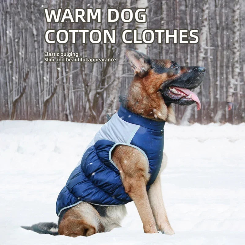 Winter Dog Coat With Reflective Strip Waterproof Windproof Thick Padded Vest For Dogs XL To 6XL