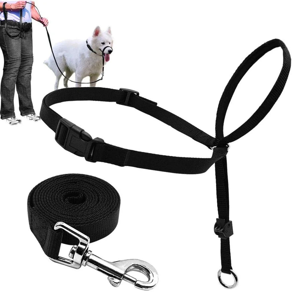 Adjustable Dog Head Collar Head Halter Gentle Control with Leash Training Guide for Walking Parks and Vets