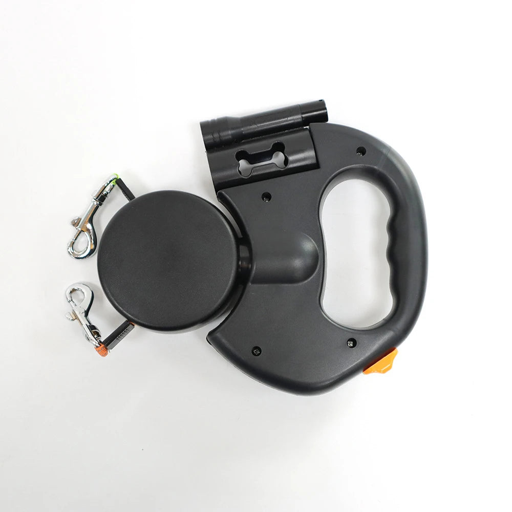 Automatic Retractable Two-End Pet Leash with Flashlight for Easy Dog Walking 10 Feet