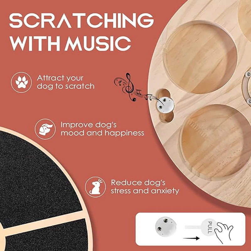 Dog Nail Clippers Scratch Board with Treats Dog Nail File Toy Music Box Dog Scratch Pad for Nails