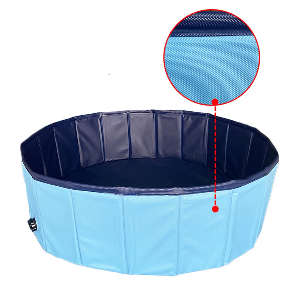 Portable Dog Swimming Pool Bathing Tub for Large Dogs Scratch Resistant Foldable Plastic Pool