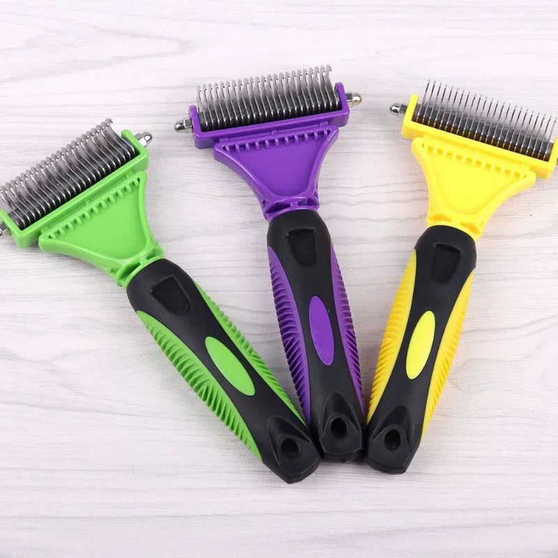 Pet Cat Dog Comb Brush Large Dogs Open Knot Rake Knife Stainless Double-sided Hair Shedding Comb Pet Grooming Products Tool