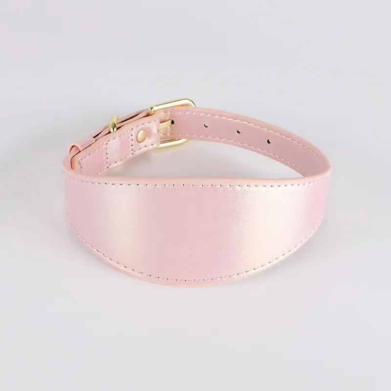 PU Pet Collar Adjustable Light Reflecting Soft Leather for Small to Medium Dogs