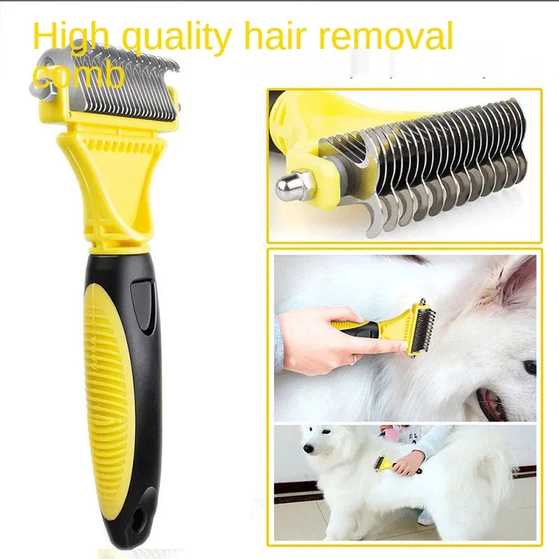 Pet Cat Dog Comb Brush Large Dogs Open Knot Rake Knife Stainless Double-sided Hair Shedding Comb Pet Grooming Products Tool