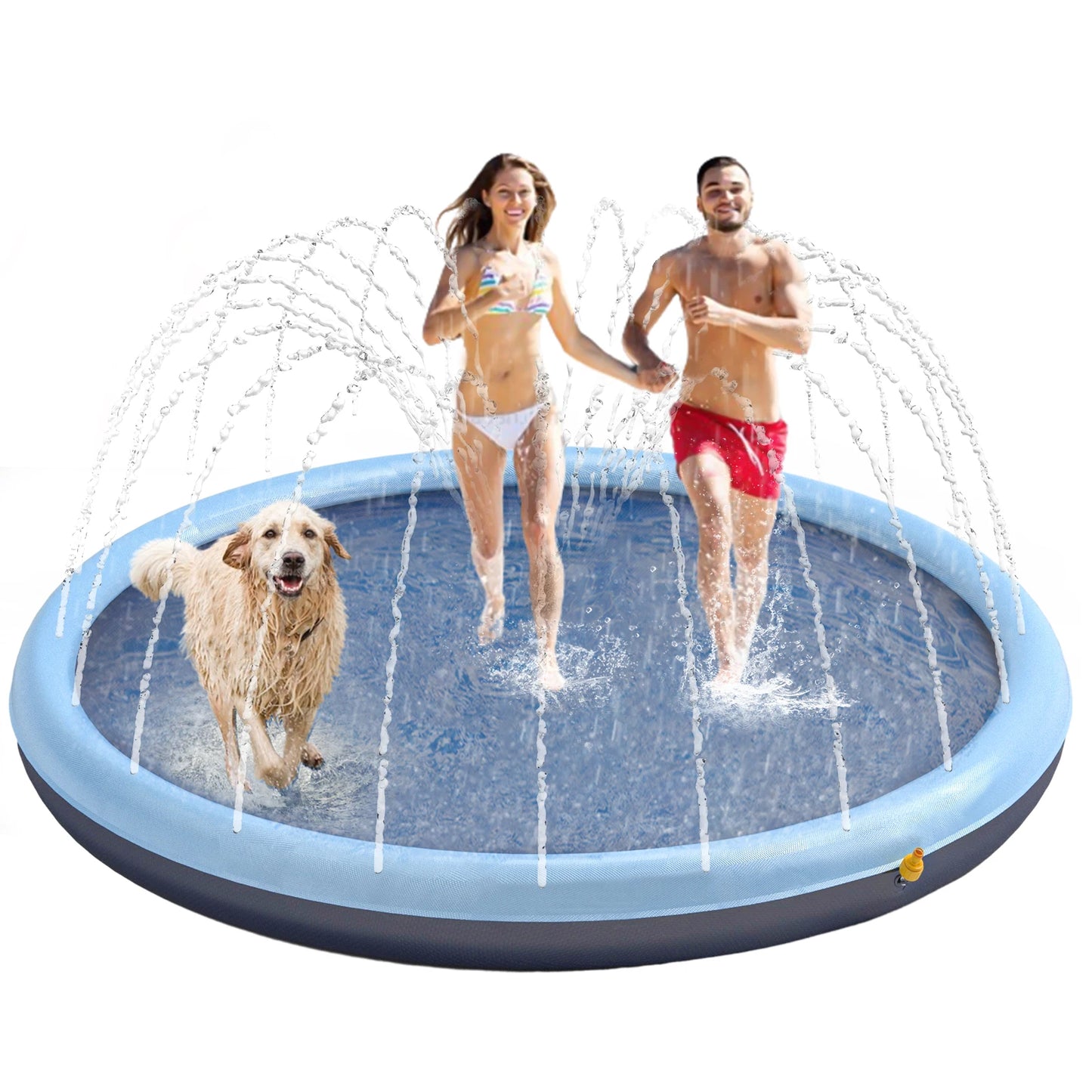 Splash Pad For Dogs Non Slip Splash Pad For Pets Summer Outdoor Water Toys Sprinkler Pool For Dogs Outdoor Play