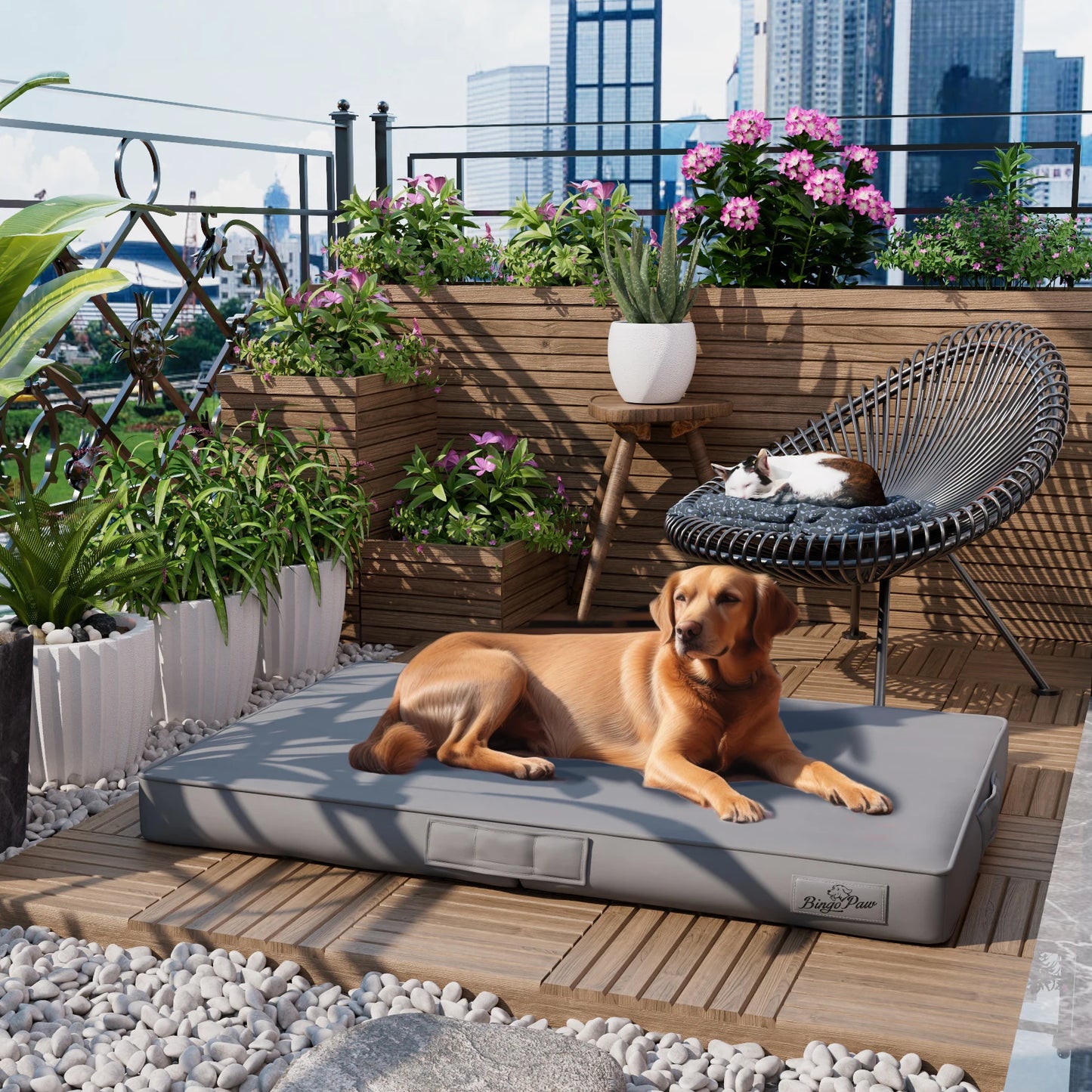 L XL XXL Dog Bed 3D Technology Microfiber Leather Cover Foldable Pet Cushion leeping Mat Gray and Brown Color Bite Proof