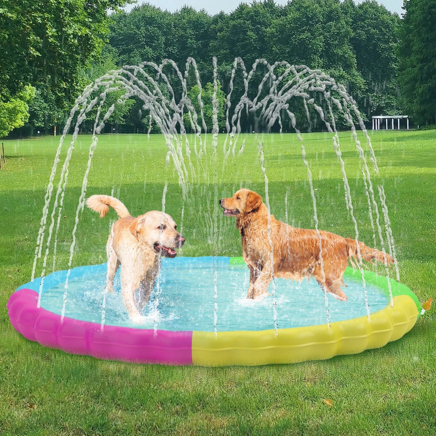 Splash Pad For Dogs Non Slip Splash Pad For Pets Summer Outdoor Water Toys Sprinkler Pool For Dogs Outdoor Play