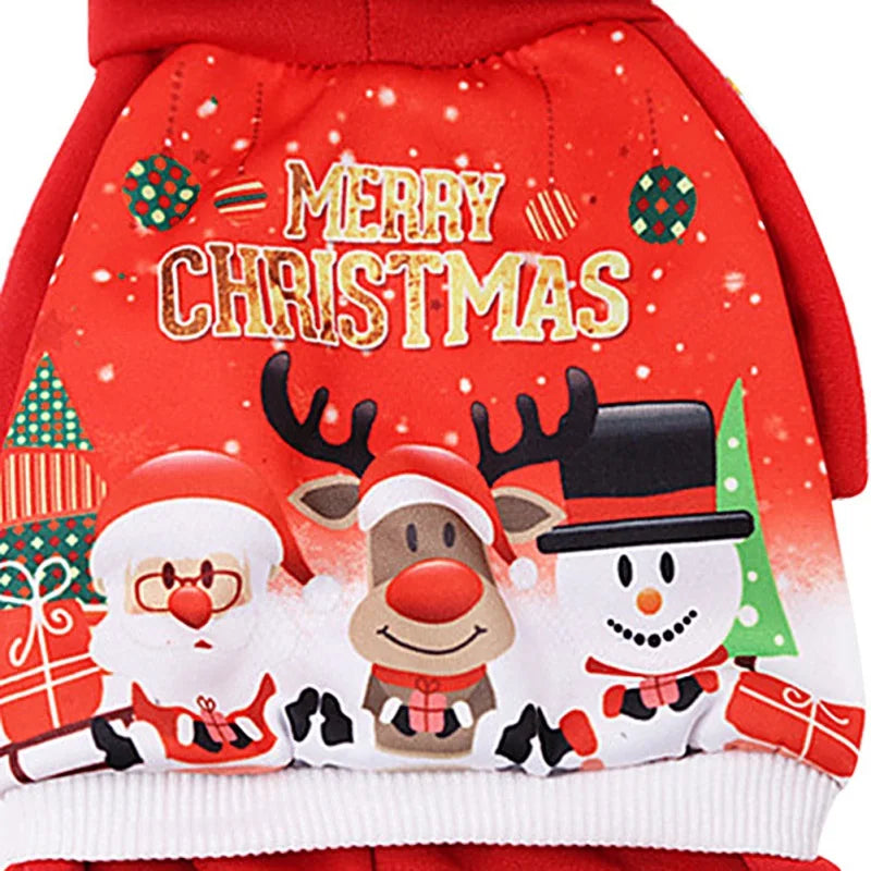 Christmas Dog Coat Sweater Pet Clothes Warm Hoodies for Small Medium Dogs Chihuahua New Year Costume