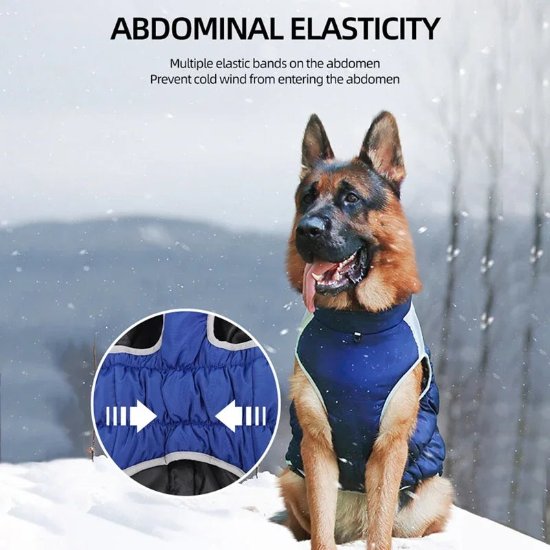Winter Dog Coat With Reflective Strip Waterproof Windproof Thick Padded Vest For Dogs XL To 6XL