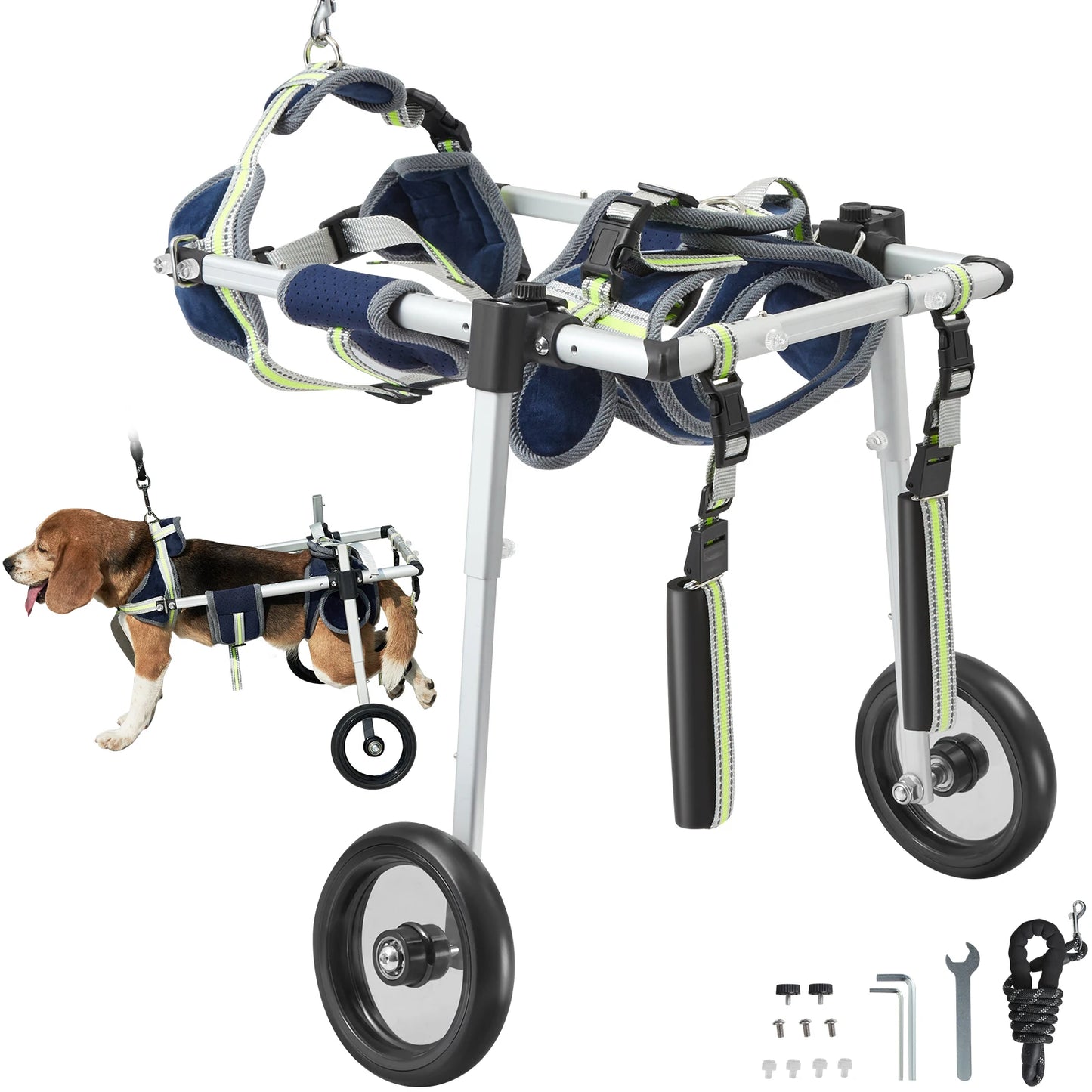 VEVOR 2 Wheels Dog Wheelchair for Back Legs Pet Wheelchair Dog Cart for Injured Disabled Paralysis Hind Limb Weak Pet