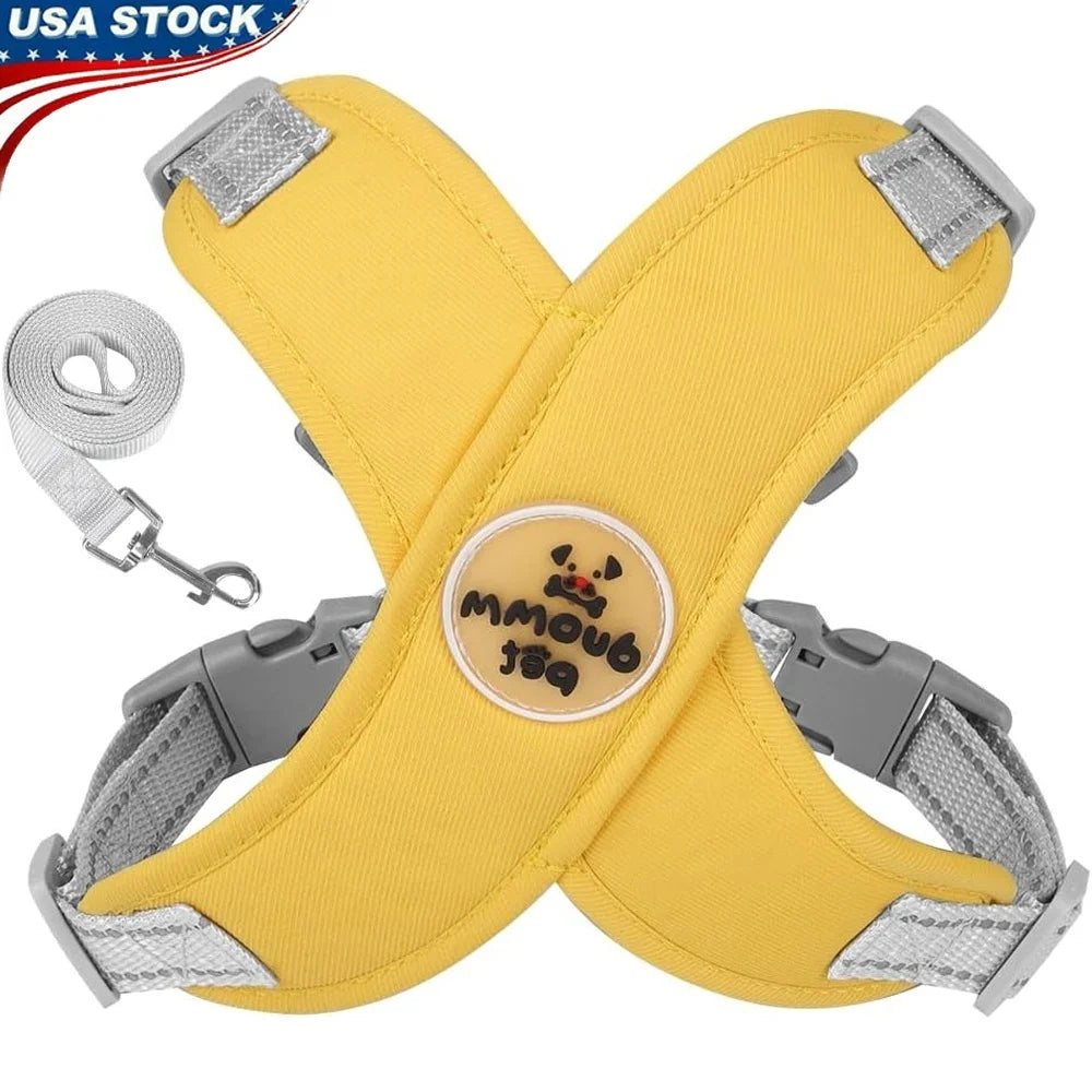 No Pull Dog Harness Leash Set Adjustable Comfortable Vest Reflective Mesh for Dog Training and Outdoor Activities