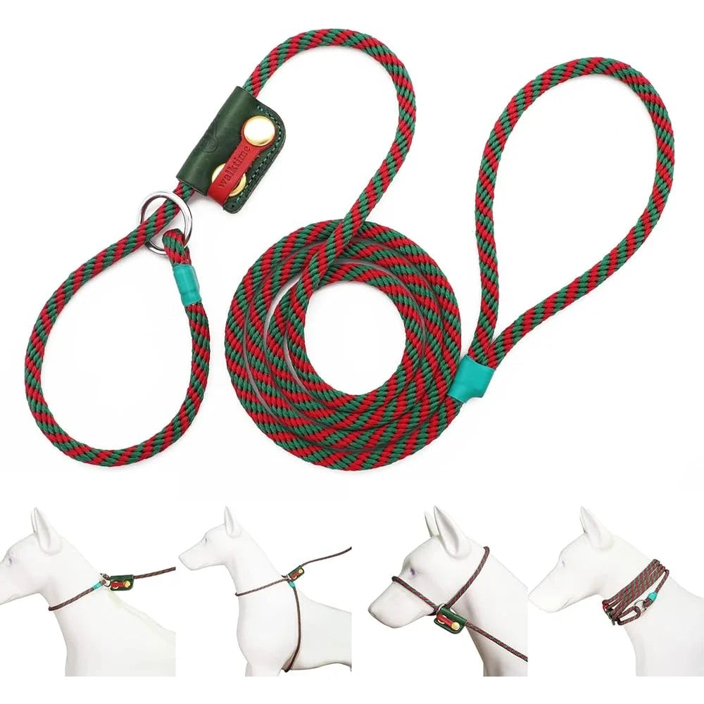 Slip Lead Dog Leash Set No Pull Harness Gentle Collar Training Rope Adjustable Pet Walking Scarf Multi Functional Leash