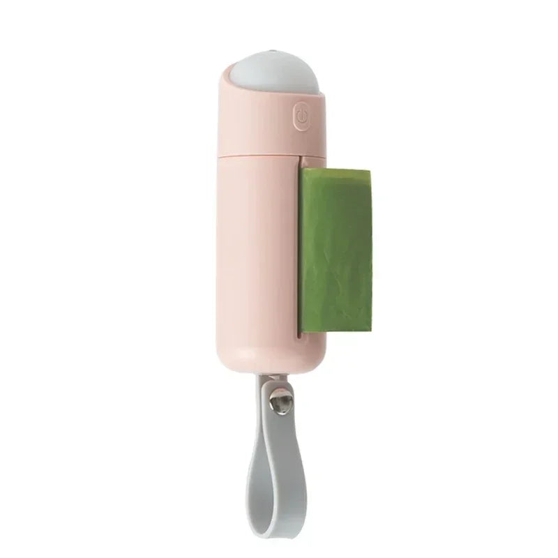 Running Night Light Poop Bags Dispenser with USB Rechargeable Flashlight Attaches to Dog Leash