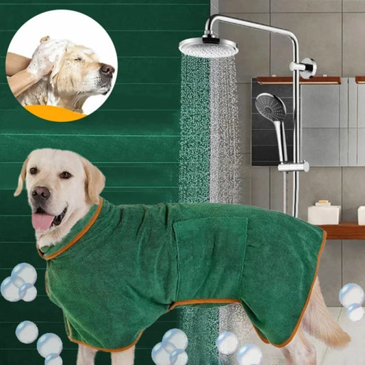 Dog Bathrobe Bath Towel Robe Absorbent Soft Towel for Large Medium Small Dog Quick Dry Adjustable Drying Coat Pet Accessories