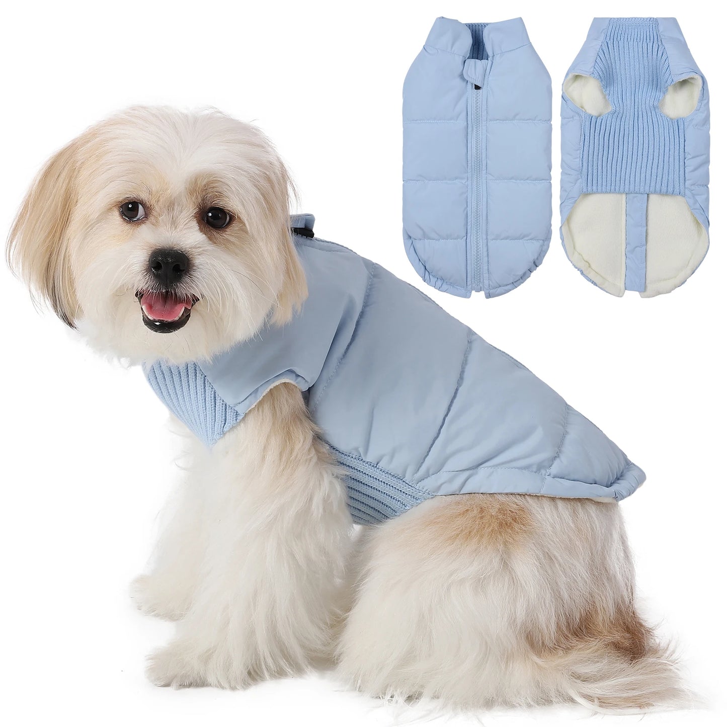 Pet Knitted Leisure Dog Vest Jacket with Zipper for Small Medium Dogs Chihuahua French Bulldog Autumn Winter Warm Coats
