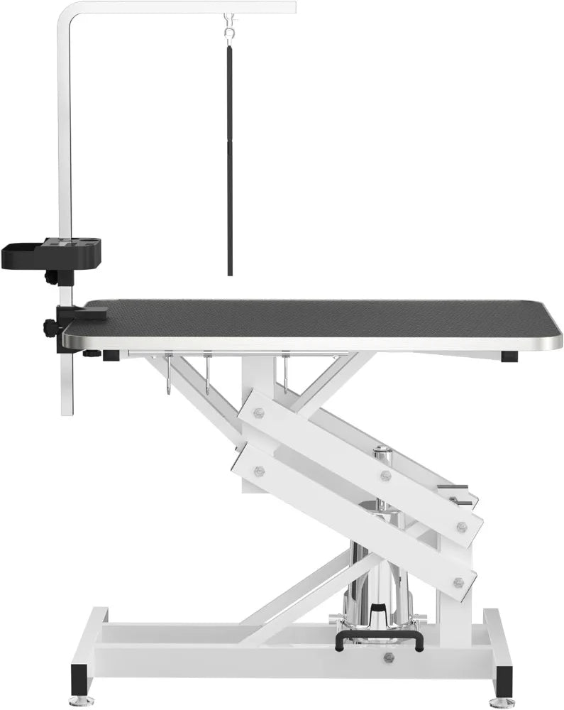 42" Hydraulic Pet Grooming Table w/Anti-Static Table Top, Heav Duty Z-Lift Dog Grooming Table/21-36 w/Armrests/Leash Covers