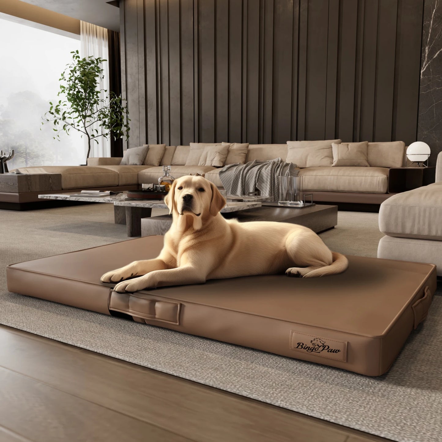 L XL XXL Dog Bed 3D Technology Microfiber Leather Cover Foldable Pet Cushion leeping Mat Gray and Brown Color Bite Proof