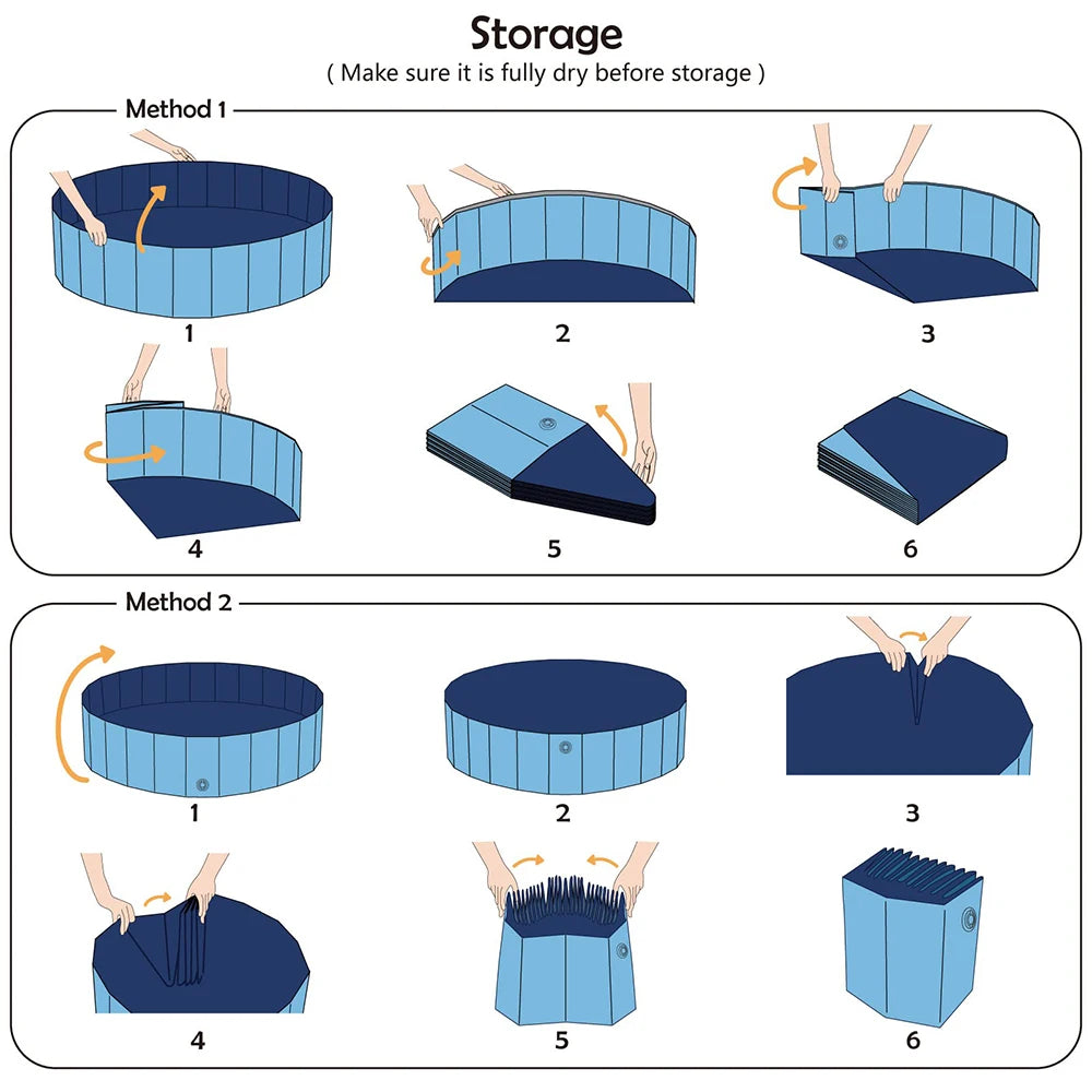 Portable Dog Swimming Pool Bathing Tub for Large Dogs Scratch Resistant Foldable Plastic Pool